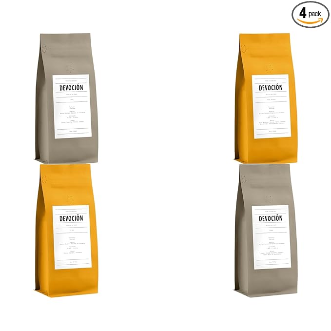 Bean Box Coffee Sampler - Roasted by Devocion 4-Pack Whole Bean Coffee Gourmet Coffee