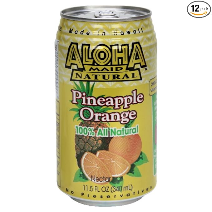 Aloha Maid Pineapple Orange Drink 12-11.5 oz Cans