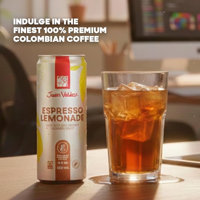 Juan Valdez | Espresso Lemonade Ready-to-Drink Canned Coffee Drink - 12-Pack | Made With 100% Colombian Arabica Beans | 11 fl oz (325 ml)