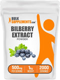 BulkSupplements.com Bilberry Extract Powder - Bilberry Extract Supplement Herbal Supplement - Vegan &amp Glulten Free 500mg per Serving 1kg (2.2 lbs) (Pack of 1)