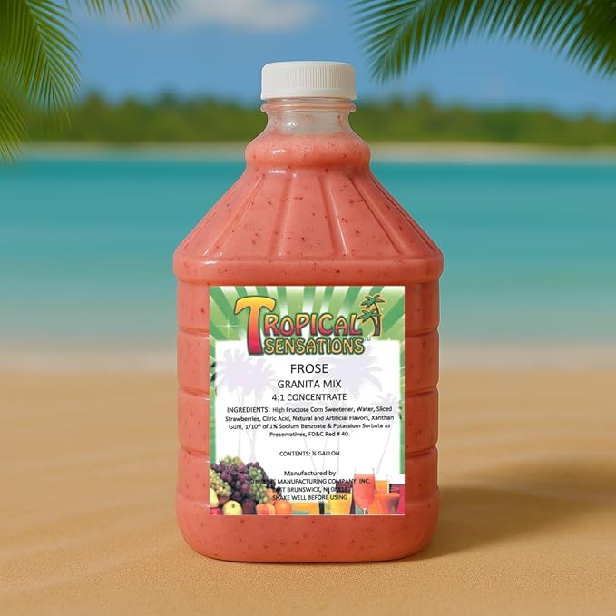 Tropical Sensations Frosé Granita Slushie Mix – 6 Bottles 64 oz Each – Non-Alcoholic Frozen Drink Mix for Slush Machines – Bulk Case