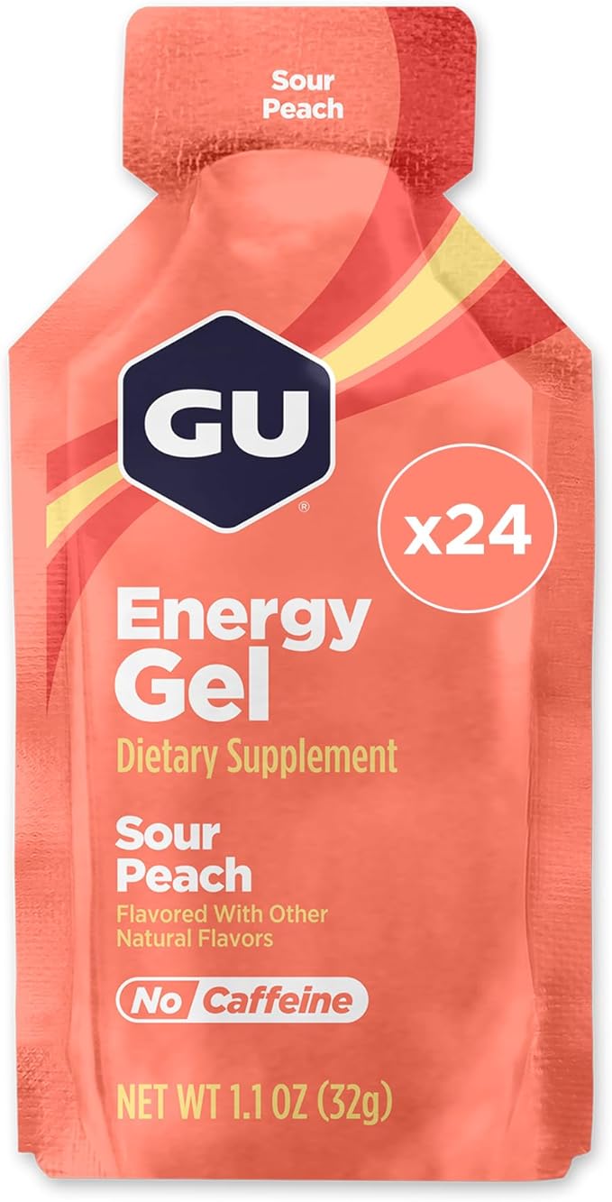 GU Energy Original Energy Gels Sour Peach - 24 Count