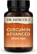 Dr. Mercola Curcumin Advanced - 500 mg Curcumin Root Extract - 95% Curcuminoids - For Vision Health Digestion &amp Focus - Sustained Release - Non-GMO Gluten-Free &amp Soy-Free - 30 Capsules (30 S