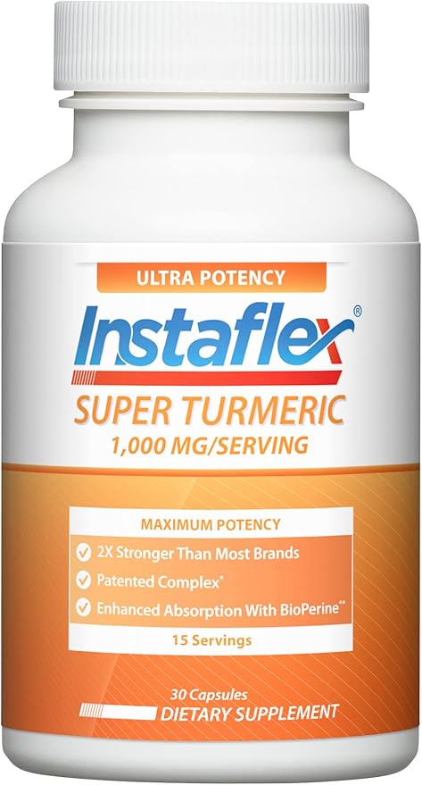 Instaflex Super Turmeric - 1000mg Turmeric Curcumin with BioPerine Black Pepper Extract 95% Curcuminoids 30 Count