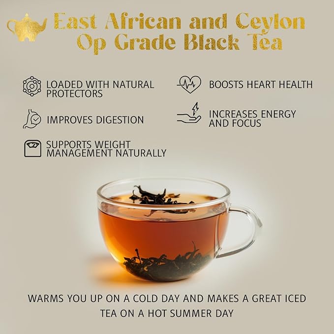 Cream Irish Breakfast Tea Loose Leaf Black Tea – Irish Classic with Caramel &amp Strong Assam – Robust Full-Bodied – Drink Hot or Iced – 4 oz Resealable Bag (Makes 50 Cups) – The Elegant Elephant