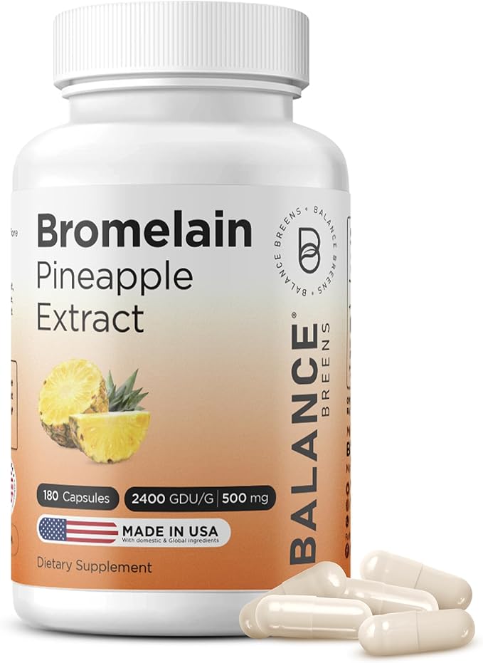 Balancebreens Melatonin + Bromelain + Hyaluronic Acid Nighttime Recovery &amp Mobility Bundle