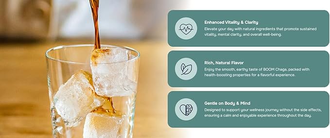 Mushroom Superdrink | Chaga Mushroom Extract Liquid Concentrate with Antioxidants for Immunity Boost Beta-Glucans for Heart Health Oxalate-Free 31 Single-Serving Packets