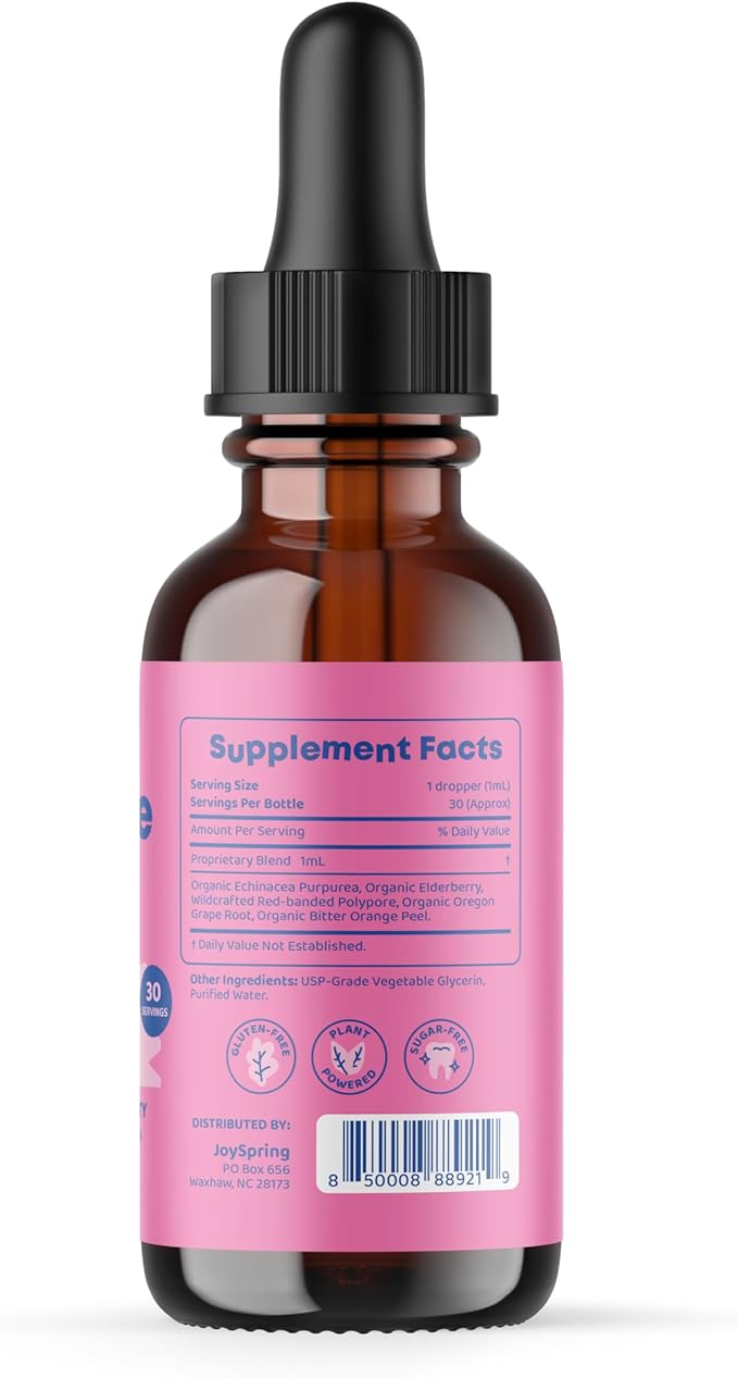 JoySpring Zinc with Vitamin C Supplements for Kids Immune Boost for a Supported Immune System and Melatonin Drops for Kids Sleep Support