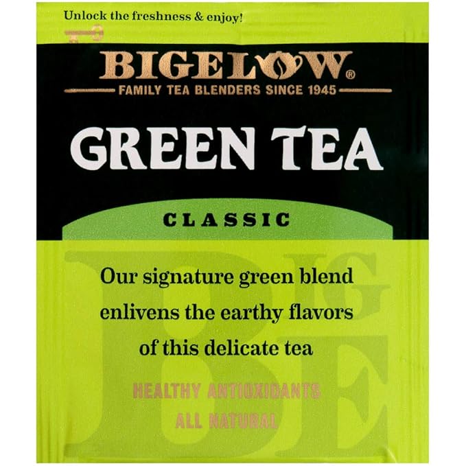 Bigelow Classic Green Tea 28-Count Box (Pack of 3) Premium Bagged Green Tea Bright Antioxidant-Rich All Natural Medium-Caffeine Tea in Individual Foil-Wrapped Bags