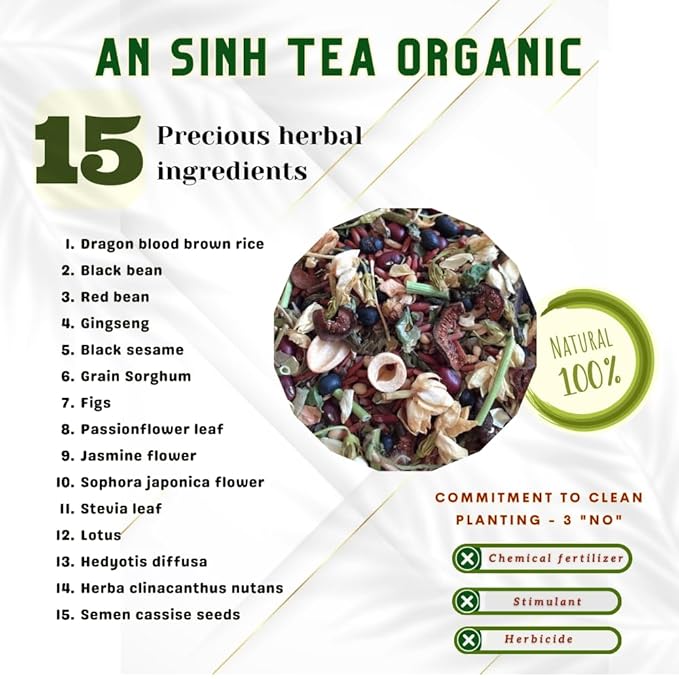An Sinh Tea Herbal Tea Variety Pack - Liver Detox Tea - Sleep Tea For Bedtime - 60 cups - Non Caffeinated Relax Reduce Cholesterol Migraine Fatigue Stress Promoting Sleep