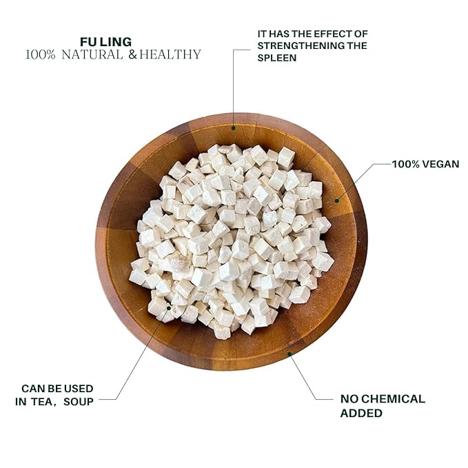 Royal Seafood USA Fu Ling Poria Cocos Fungus White poria cocos 茯苓粒 泡茶 方茯苓 煮汤 健康 养生 (1lb)
