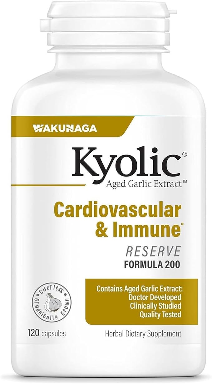 Kyolic Aged Garlic Extract Formula 200 Cardiovascular &amp Immune* Reserve 120 Capsules
