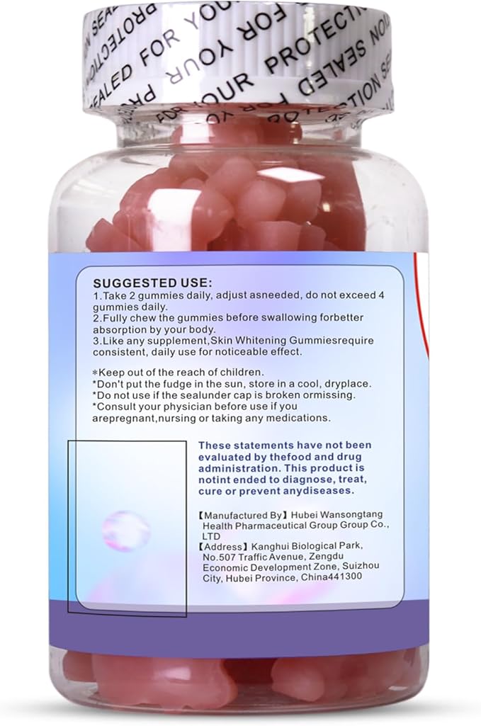 Skin Whitening Gummies with I-Glutathione Collagen &amp Bioth Antioxidant &amp Skin Care Anti-Aging 60 Count