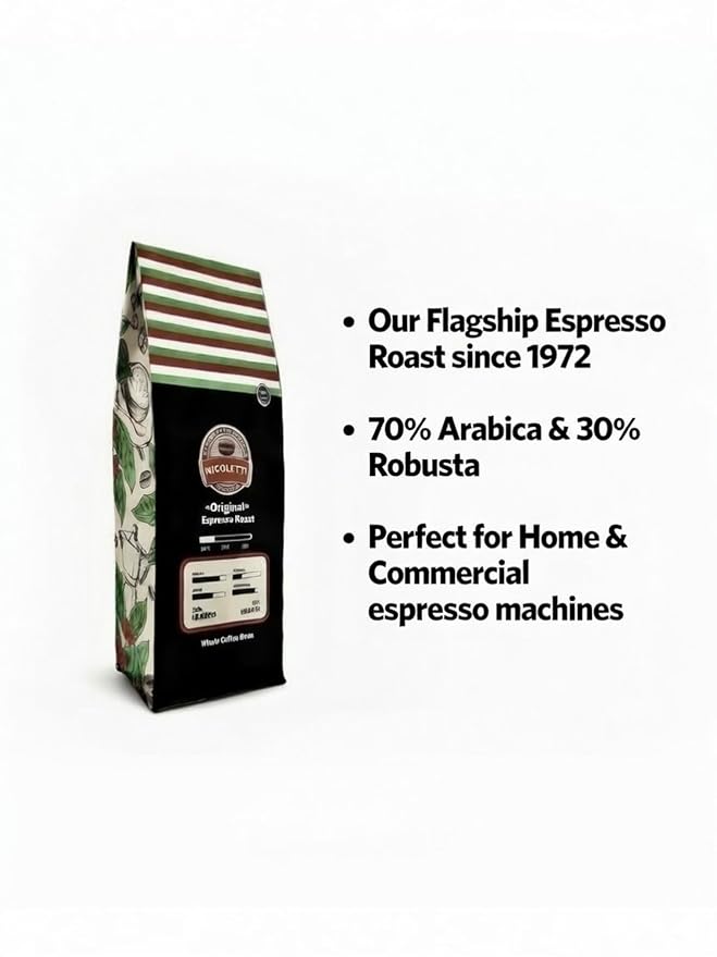 Nicoletti Coffee Espresso Sampler Whole Bean Coffee 3 Pack Original | Old School | Napoli Flavors (2 pounds each)