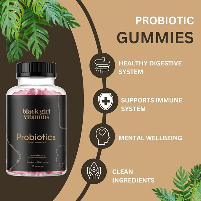 Black Girl Vitamins Complete Wellness Essentials - 30-Day Bundle with D3 Gummies Probiotics Hair-Skin-Nails + Sea Moss - 8 Key Nutrients for Immune Skin &amp Energy Support