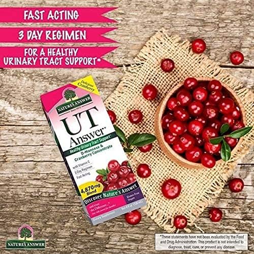 Nature's Answer Urinary Tract Health | Fast Acting Three-Day Regimen | Cranberry Flavor Dietary Supplement | Alcohol-Free Gluten-Free Kosher Certified Vegetarian &amp Vegan 90 Capsules