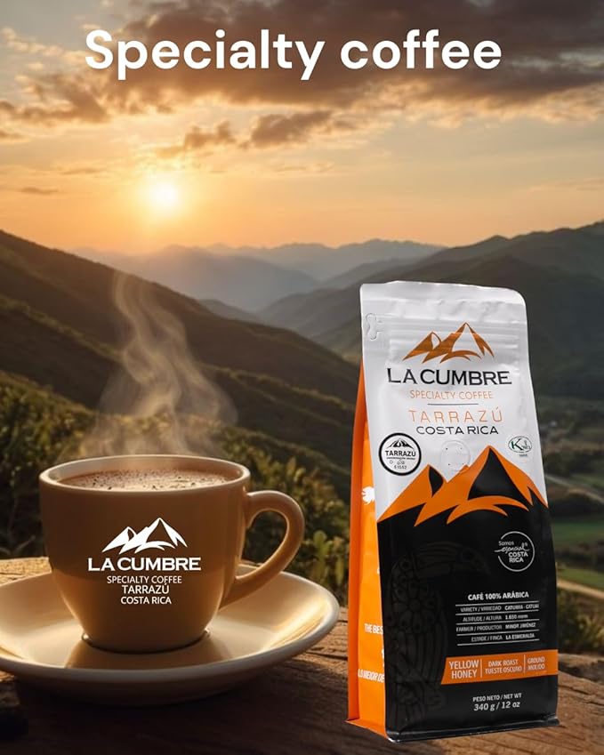 La Cumbre Specialty Coffee Ground Medium Roast Arabica Beans Low Acid Gourmet Vegan Kosher &amp Keto Friendly Yellow Honey Process 12 oz 2 Pack