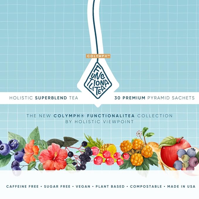 The CoLymph® Gut Mobilitea: Functional Herbal Tea for Occasional Constipation Bloating Gas Gut Health &amp Digestion Senna Pomegranate Hibiscus Tea 30 Compostable Tea Bags