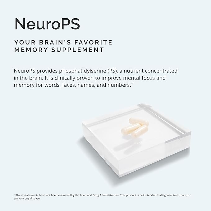 BRAINMD Dr Amen NeuroPS - 30 Capsules - 150 mg PhosphatidylSerine - Promotes Mental Focus Energy &amp Memory - Gluten Free - 30 Servings (Pack of 2)