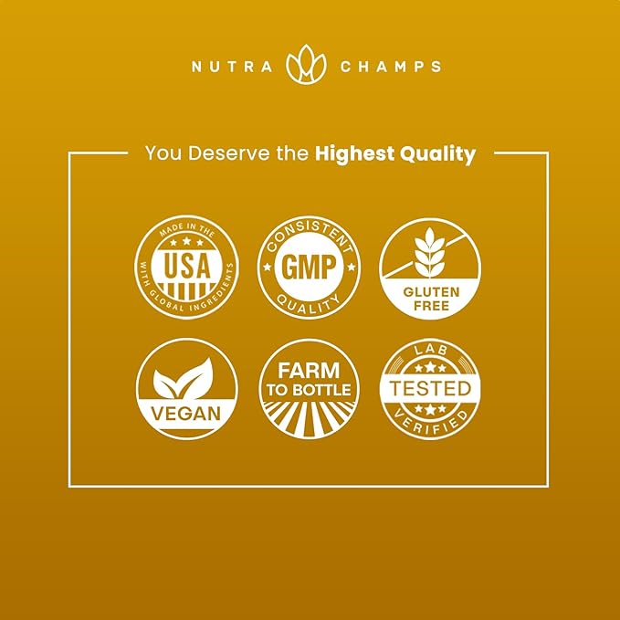 NutraChamps Korean Red Panax Ginseng Capsules | Extra Strength Ginsenosides for Energy Focus Performance Vitality &amp Immune Support | Korean Red Ginseng Root Extract (90 Premium Gold)