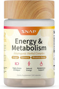 Snap Supplements Energy &amp Metabolism Herbal Complex for Fatigue Stress Relief Energy Booster &amp Better Mood Energy Pills for Women &amp Men 60 Capsules (30 Servings 1 Month Supply)