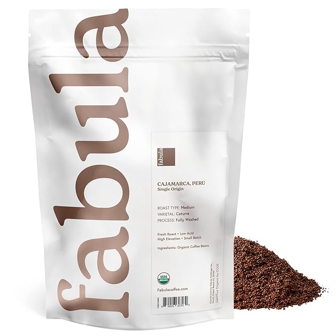 Fabula Organic Coffee Freshly Grounded - Medium and Light Roast - 2 Bag Bundle