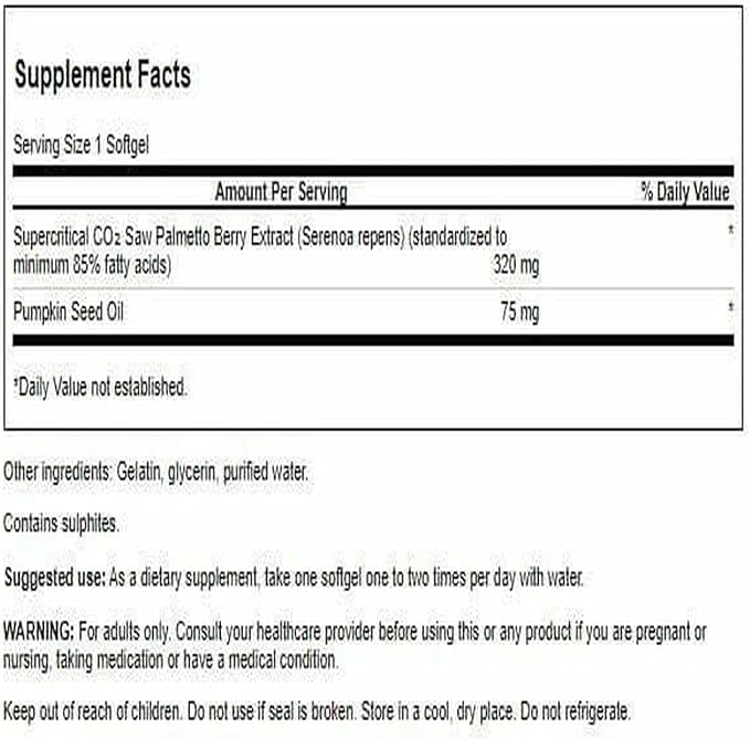 Swanson Saw Palmetto 320 Milligrams 60 Sgels