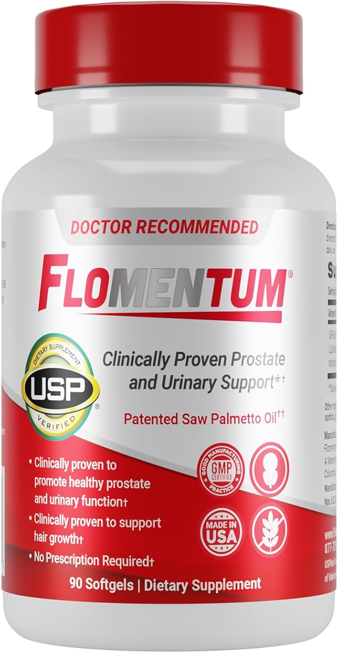 Flomentum® Saw Palmetto for Men Prostate Supplement | Prostate Support Supplement for Men's Health | USP Verified - Healthy Urinary Flow &amp Urinary Function - 320mg Once Daily (90 Count)