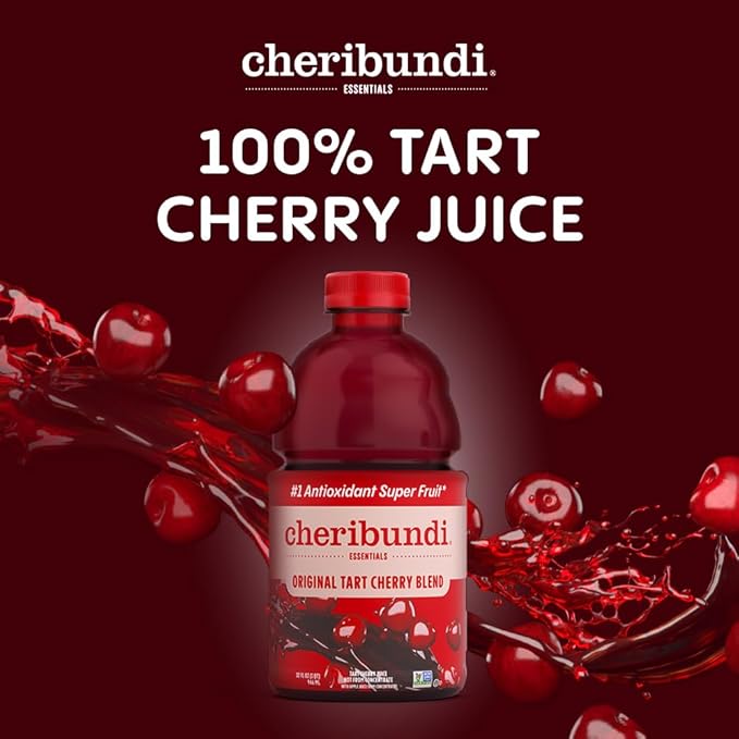 Cheribundi Tart Cherry Juice Original | Tart Cherry Juice Sweetened with Apple Juice | Athletes Recovery Drink | Promotes Restorative Sleep Muscle Recovery &amp Boosts Performance | 32 floz (6 Pack)