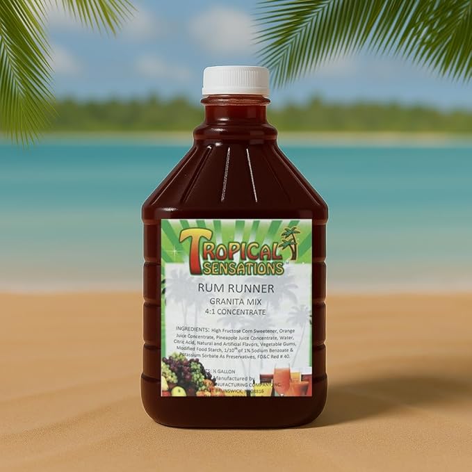 Tropical Sensations Rum Runner Granita Slushie Mix – 6 Bottles 64 oz Each – Non-Alcoholic Frozen Drink Mix for Slush Machines – Bulk Case