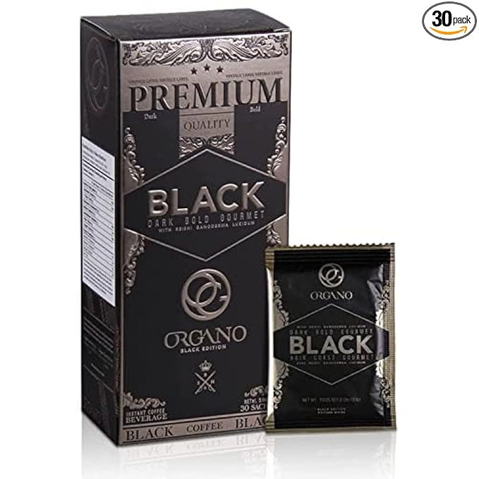 ORGANO Gourmet Black Coffee 100% Certified Organic Ganoderma Lucidum (30 Sachets)