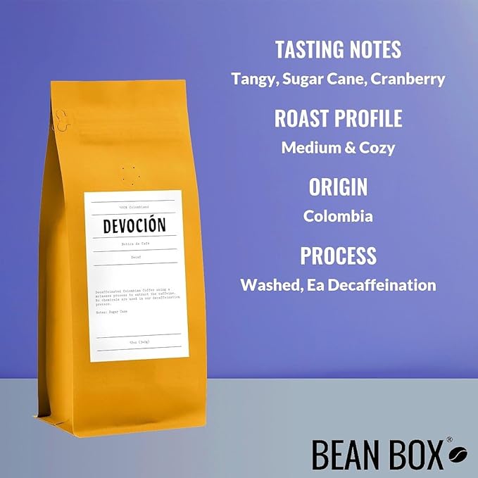 Decaf - Roasted by Devocion - Whole Bean Coffee - 12 Ounce Bag