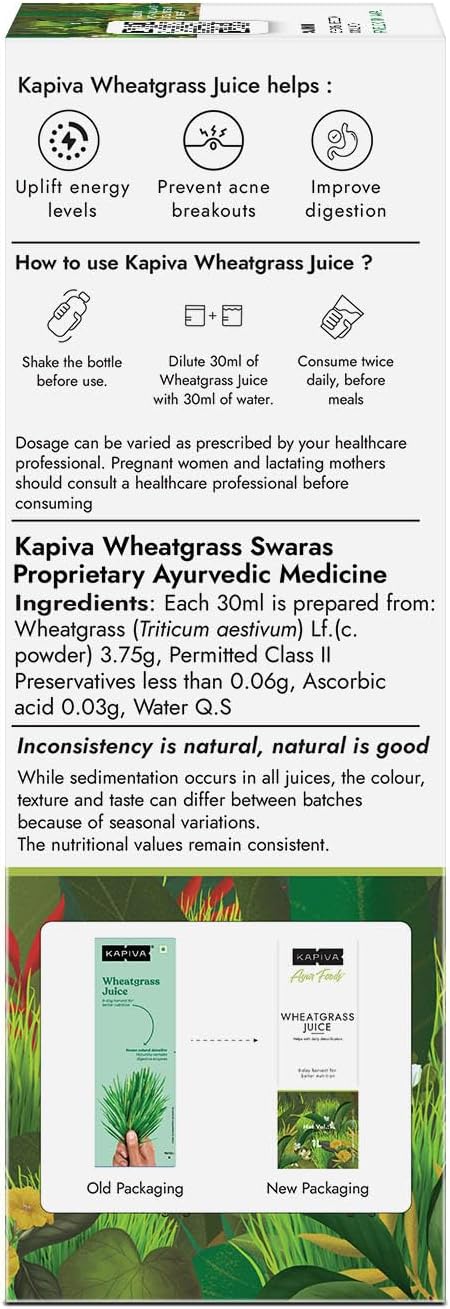 Kapiva Aloe Vera Juice + Wheatgrass Juice (1L+1L)