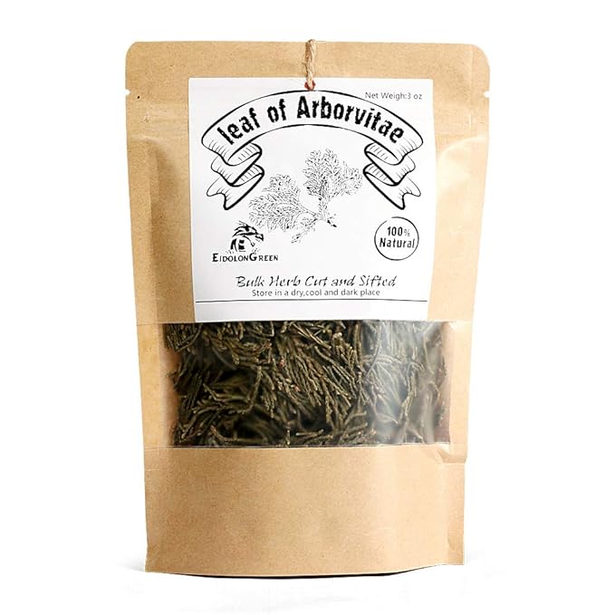 EidolonGreen [China Medicinal Herb] Leaf of Arborvitae (Green leaf of Arborvitae/Thuja/측백엽/侧柏叶/Ce bai ye) Dried Bulk Herbs (3 Oz / 88g)