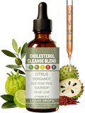 Red Yeast Rice Liquid Drops with Citrus &amp Bergamot | Heart Health &amp Cholesterol Support Formula with Soursop &amp Olive Leaf | Vegan Non-GMO Dietary Supplement 2 fl oz