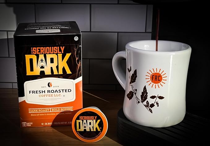 Fresh Roasted Coffee Seriously Dark Artisan Blend Dark Roast 72 Pods for K Cup Brewers
