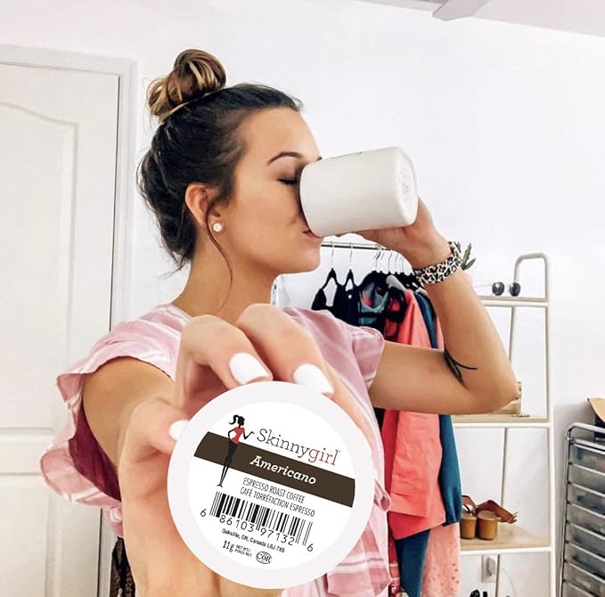 Skinnygirl Flavored Coffee Pods Single Serve Coffee for Keurig K Cups Machines 24 Count Americano Espresso Roast and 24 Count Coconut Macaroon 48 Total Recyclable Pods