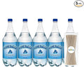 Jarritos Mineragua Mexican Soft Drink 1.5Lt Plastic Bottles 5 Pack + 15 Sugarcane Disposable Straws by KOOL8SHOP Infinite Deals