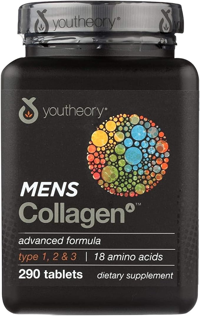Youtheory Collagen - Mens - Advanced - 290 Tablets - Gluten Free -