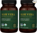 Global Healing Aloe Vera Bio-Active Organic Leaf Supplement - 200x Concentrate Formula with Highest Concentration of Acemannan - Aloin-Free - Gut Health &amp Immune Support - 60 Capsules (Pack of 2)