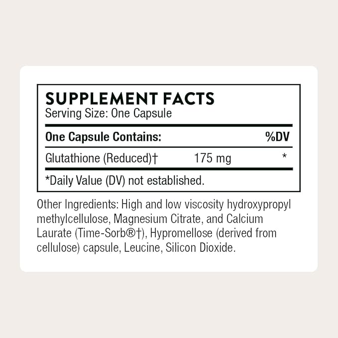 THORNE - Glutathione-SR - Sustained-Release Supplement - Provides Antioxidant Support for the Liver Brain Heart Lung &amp Eyes* - NSF Certified for Sport - Gluten Dairy &amp Soy-Free - 60 Capsul
