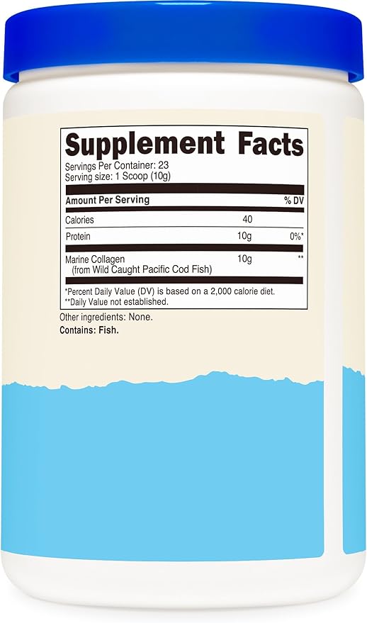 Nutricost Marine Collagen Powder Wild Caught Fish (8 oz) - 23 Servings 10 G Protein Per Serving Alaskan Wild-Caught