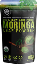 100% Raw and Pure Moringa Leaf Powder. Organic Certified Moringa Leaf. Natural Superfood with Essential Amino Acids Antioxidants and Omega 3 8 oz Resealable Bag.