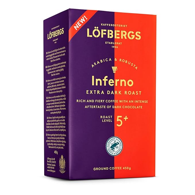 Lofbergs Inferno Extra Dark Roast Ground Coffee 15.87oz (Pack of 1)