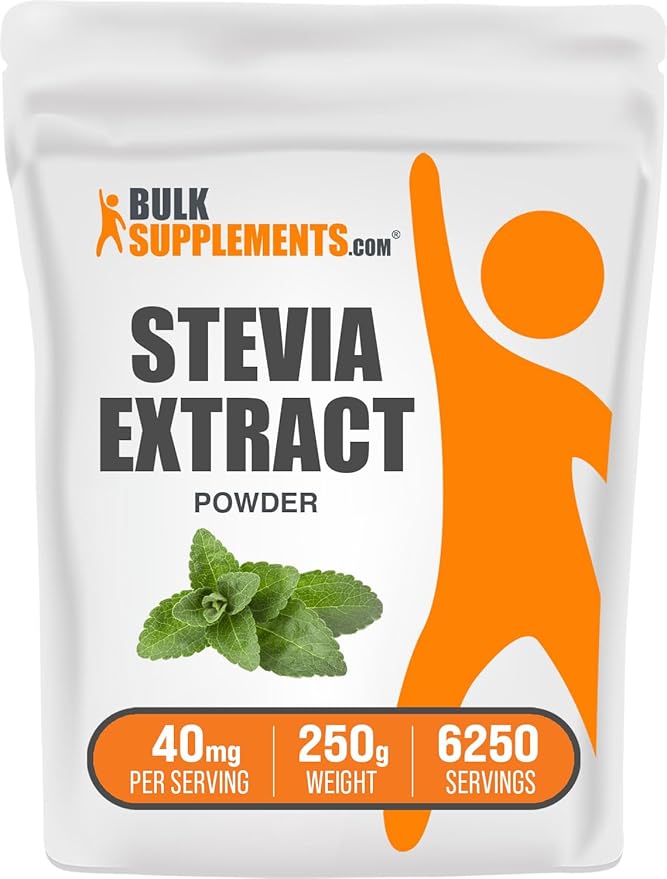 BulkSupplements.com Stevia Extract Powder - Stevia Sweetener - Zero Calorie Sweetener Gluten Free 40mg per Serving 250g (8.8 oz) (Pack of 1)