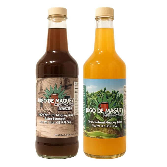 Herbalista Maguey Tarasco 3 Pack Bundle - Black Juice + Maguey Natural + Guanabana &amp Moronel Agave - Jugo De Maguey Tarasco Asado + Natural + Guanabana con Moronel Agave Extract 33.3 Fl oz (1 Lite