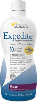 Medtrition Expedite Liquid Collagen Grape 30 Fl Oz Pack of 1 - Nutrition Support for General Orthopedic &amp Cosmetic Surgery Recovery