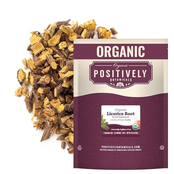Organic Positively Botanicals Company Licorice Root Herbal Tea Loose Leaf Botanical 16 Ounce