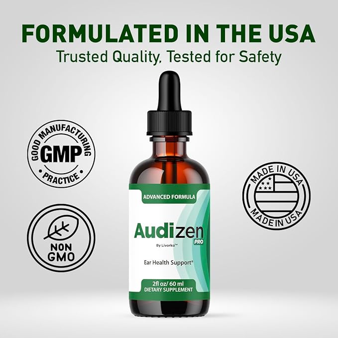(3 Pack) Audizen Pro - Original Audizen Pro Drops for Healthy Ringing Ear Support Oral Supplement Drop All Natural Clean Liquid Formula Auditory Wellness and Inner Ear Balance 3 Bottles for 3 Months