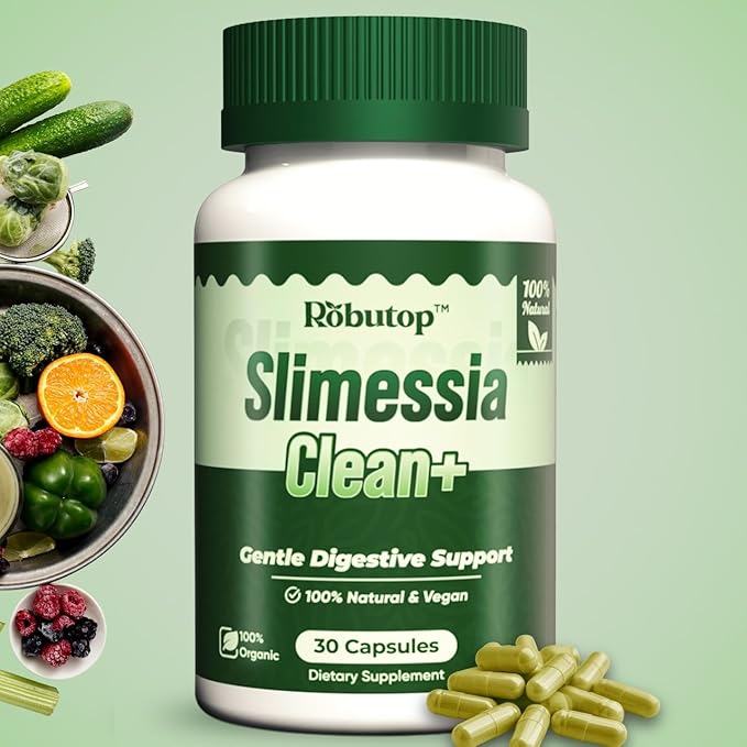 Slimessia Clean+ Gut Cleanse Detox with Moringa Seeds Mulberry Leaves Ginger-Daily Gentle Digestive Support - 30 Capsules - Non-GMO Plant Based - Natural Ingredients